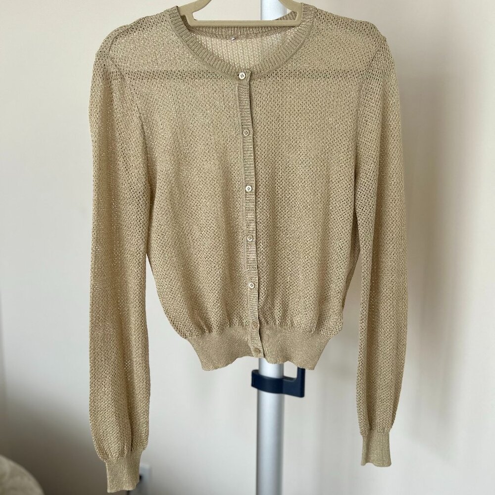 Missoni Gold Knit Cardigan Size IT 46/US 10